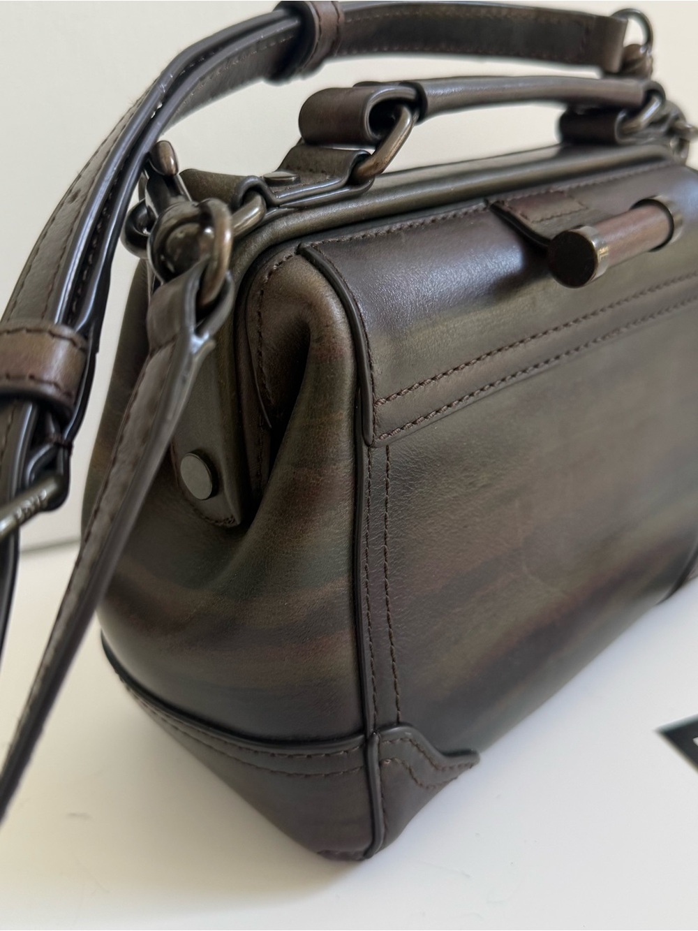 FRYE Dark Brown Doctor Leather Handbag Crossbody